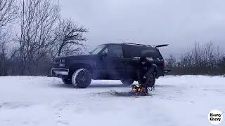 SOLO Winter Camping in my Chevy Blazer k5 /ASMR / Baltic Sea