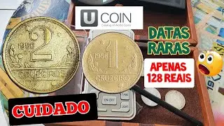 As RAR&Iacute;SSIMAS moedas de 1 e 2 cruzeiros ano 1956 ,valores baixos na internet.