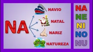 Família Silábica da Letra N || Alfabetização || Adivinhas, leitura e imagens || NA NE NI NO NU ||
