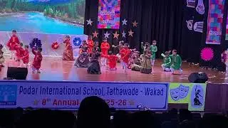Atharv # Annual function #dance # Poddar  International School  (green kurta 3rd row )😍