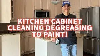 Kitchen cabinet cleaning to prepare for painting with Renner coatings