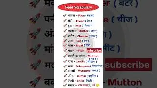 Food Vocabulary 🍎🍔 | Daily Use English Words with Hindi | Learn English Fast #ytshorts #education