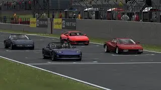 Ferrari Testarossa VS Ferrari F355 VS Dodge Viper RT/10 VS Chevrolet Corvette C4 ZR1 At Donnington