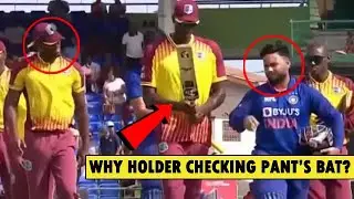 Jason Holder Checking Rishabh Pant's Bat after 33 not out Innings | India vs West Indies 3rd T20I