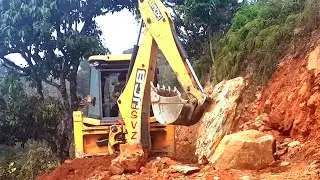 Excavator Vs Big Stone - JCB Backhoe Loader Vs Big Stone (JCB Backhoe)