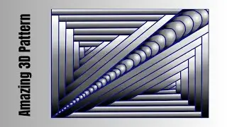 Freehand amazing pattern// Satisfying cool line drawing// 3D illusion art// iPad drawing