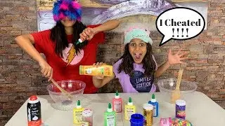 DEEMA CHEATED!! Blindfolded Slime Prank Challenge