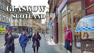 Glasgow, Scotland 🏴󠁧󠁢󠁳󠁣󠁴󠁿 | City Centre Walking Tour February 2023 | 4K