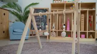 Wooden fitness rack toy for babies to have fun！