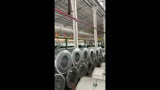 All set! Packaged galvanized steel coils stand by for loading.