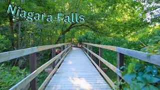 Warm Summer Walk from Dufferin Islands Nature Area to the Old Scow Lookout Park in Niagara Falls