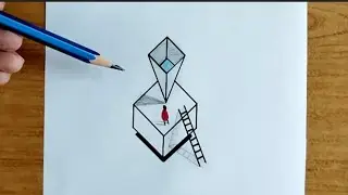  how to create a 3D optical illusion drawing on paper