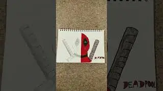 Sketch and colour side of Deadpool#magicpencil1