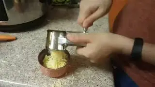 IBEET Stainless Steel Hand-Crank Rotary Cheese Grater Shredder with Container