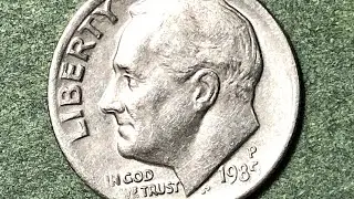 Дайм 1985 года &mdash; неуместные знаки монетного двора