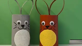 Lavoretti di Pasqua con rotoli di carta igienica: i coniglietti! 🐰🐰