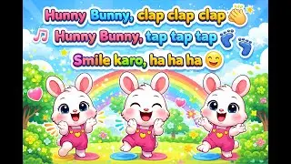 Hunny Bunny Clap Clap Song 🐰 | Tap Tap Tap 👣 | Smile Karo Ha Ha Ha 😄 | Kids Rhymes for Toddlers