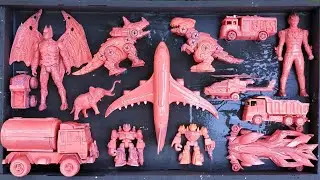 Cleaning Muddy Car Toys, Ultraman, Batman, Transformers, Dinosaur, Animals, Trucks, Train, Bus, Cars