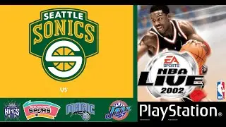 NBA Live 2002 (RETRO BASKET SEASON 1 #1) SEATTLE SUPERSONICS vs KINGS, SPURS, MAGICS y JAZZ