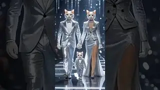 Cute Kitten with Family in Fashion Show wake🤣👠 #shorts #youtubeshorts #youtube