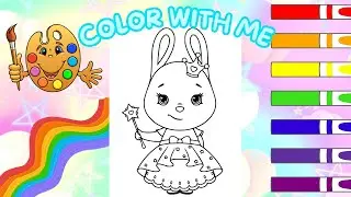 Fairy Bunny Princess | Princess Coloring Page ǀ Bunny Video ǀ Fairy Princess Drawing ǀ Color With Me