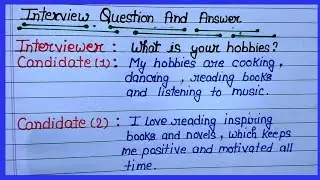 what are your hobbies interview answer|What are your hobbies|Data Education|