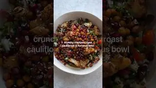 Crunchy Chickpea, roast cauliflower & hummus nourish bowl