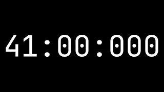 Countdown timer 41 minutes [41:00:000] - White on black with milliseconds