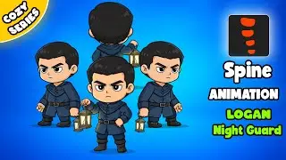 Logan Night Guard || 2D Animated Spine Character (Cozy Series) #2danimation #spine