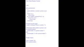 Prime Number Checker (Python Code)