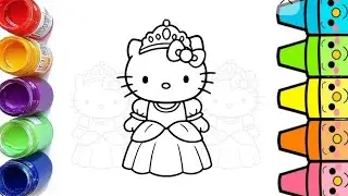 Hello Kitty Barbie Dress 👗 Drawing, Painting & Coloring For Kids and Toddlers_ Kids Art🌈