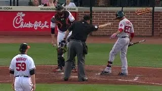 BOS@BAL: Benches get warned after Wright's pitch