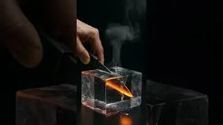 ASMR Hot Knife vs Ice Cube 🧊🔥 Melting, Cracking & Sizzling Sounds (No Talking