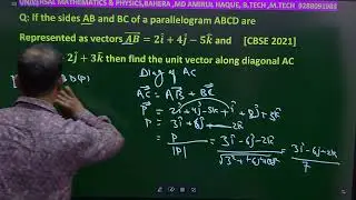 If side AB & BC of a parallelogram ABCD vector AB□=2î +4ĵ-5k̂, BC□=î +2ĵ+3k̂, unit vector along 