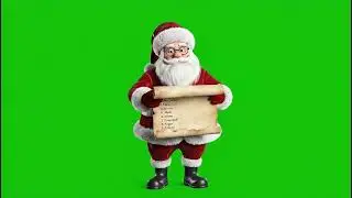 Santa Claus Reading Gift List Green Screen | Christmas Green Screen