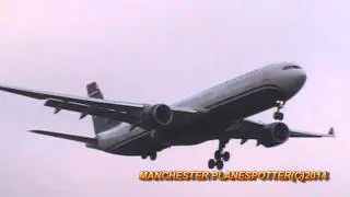 US Airway Airbus A330 N275AY On US717 Landing At London Heathrow Airport On 13/09/2014