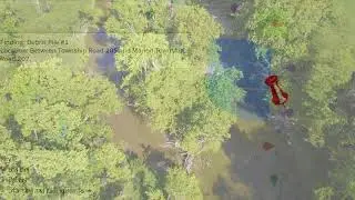 An aerial look at the Blanchard River in Findlay Ohio