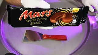 Mars Secret Centre Biscuits Ice Cream Rolls | how to make Chocolate Candy ASMR