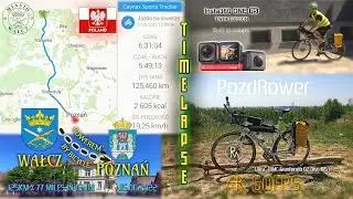 Wałcz do Poznań 125km rowerem cała droga Time lapse Insta360 ONE RS 4K Boost 60fps cycling PozdRower