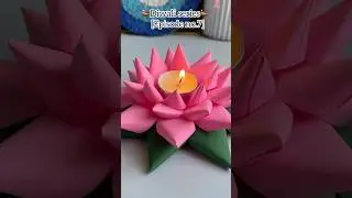 DIY paper lotus Diya 🪔 #shorts