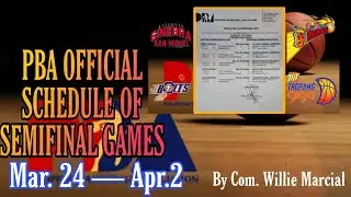 PBA 47th Season Governors Cup. Official Schedule of Semifinal Games..