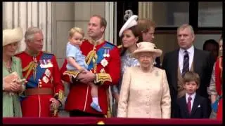 Prince George makes his first appearance on the royal balcony at Trooping of the Colour 429383182500