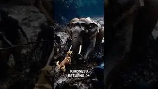 An Elephant Saved a Dog&hellip; The Dog Saved Him Back ❤️🐶🐘 | Animal Story #shorts