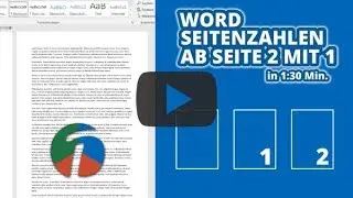 Word Seitenzahlen ab Seite 2 mit 1 - in 1:30 erkl&auml;rt!