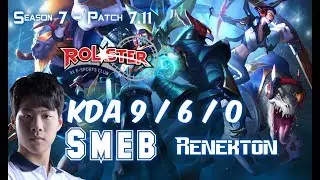KT Smeb RENEKTON vs JARVAN IV Top - Patch 7.11 KR Ranked