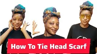 How to tie simple headscarf with Africa print| Head bun headwrap #bunheadwrap #simpleheadscarf 