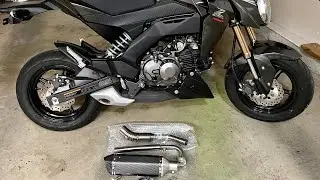 Unboxing and testing a Cheap eBay exhaust for Kawasaki Z125 Pro