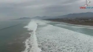 A vista de Drone d&iacute;a de lluvia en Caleta San Pedro, La Serena.