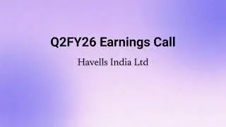 Havells Q2FY26 Earnings Conference Call