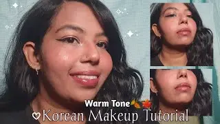 Warm Tone Korean Makeup Tutorial on Brown skin Indian || Shraddha Solanki ||
